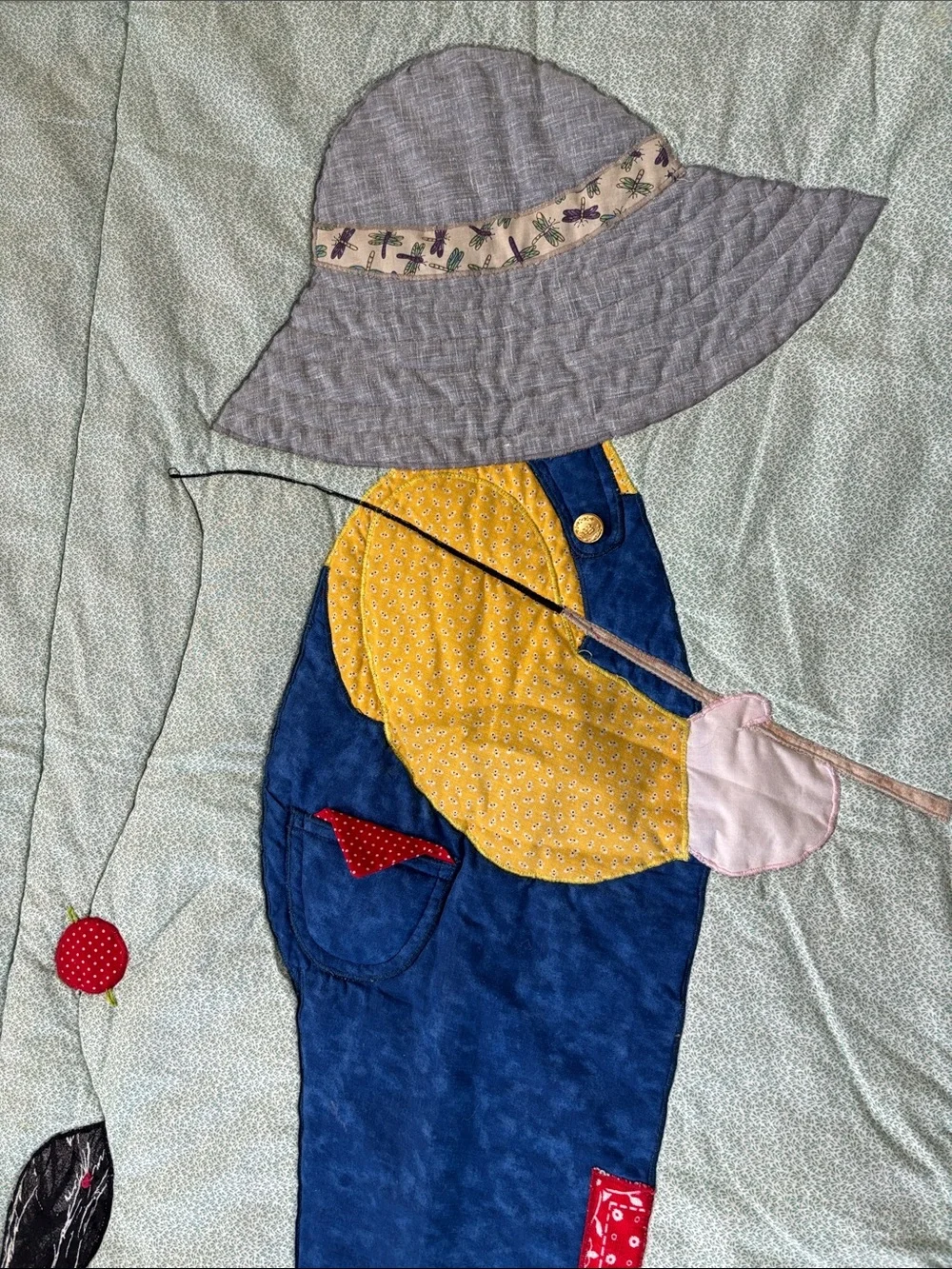 Handmade Baby Quilt with Fishing Design